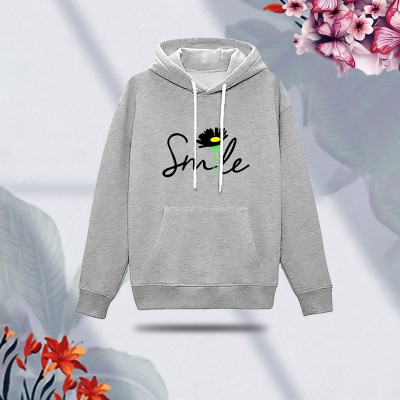 Premium Comfortable (Smile Sun-Gray) Ladies winter hoodie